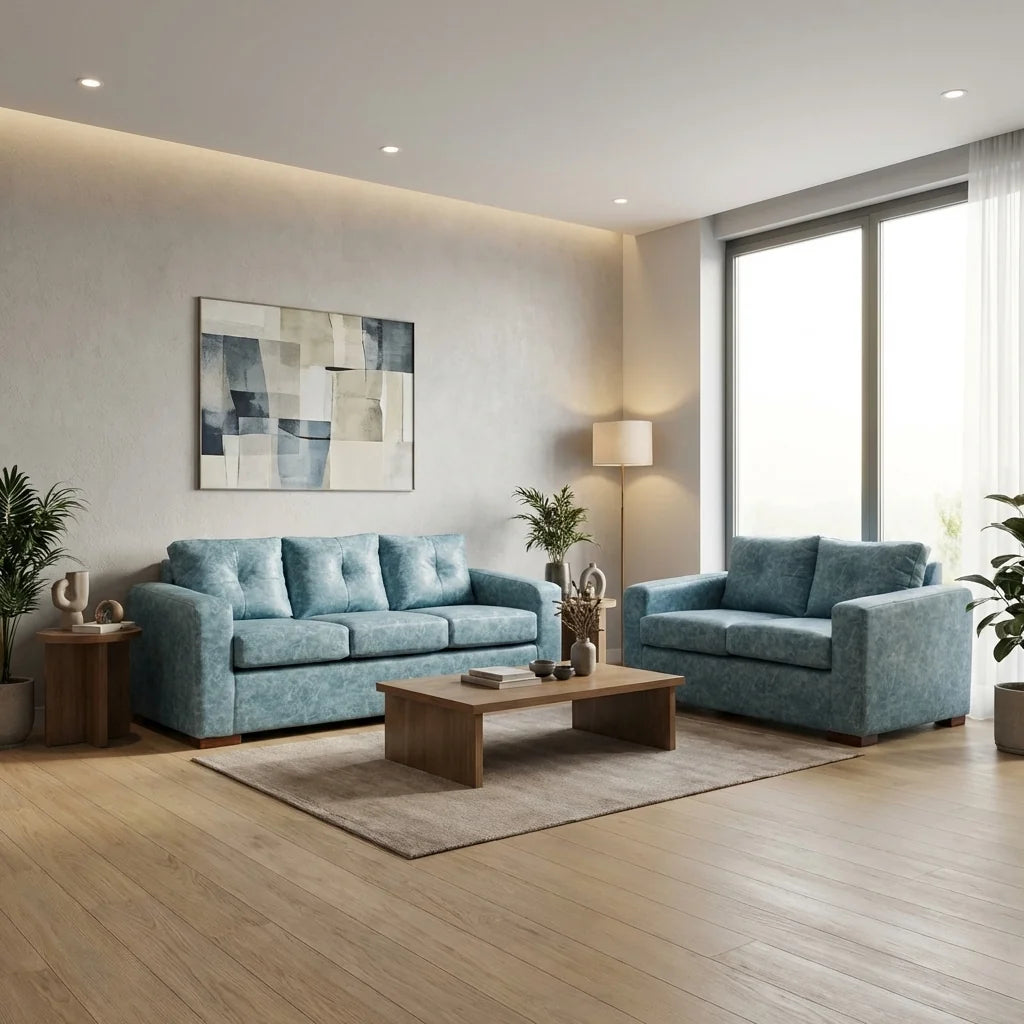 Living Franco 32 - Cuero Sintético Auris  Azul Claro
