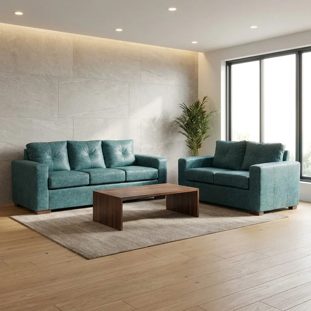 Living Franco 32 - Cuero Sintético Auris Azul Petróleo