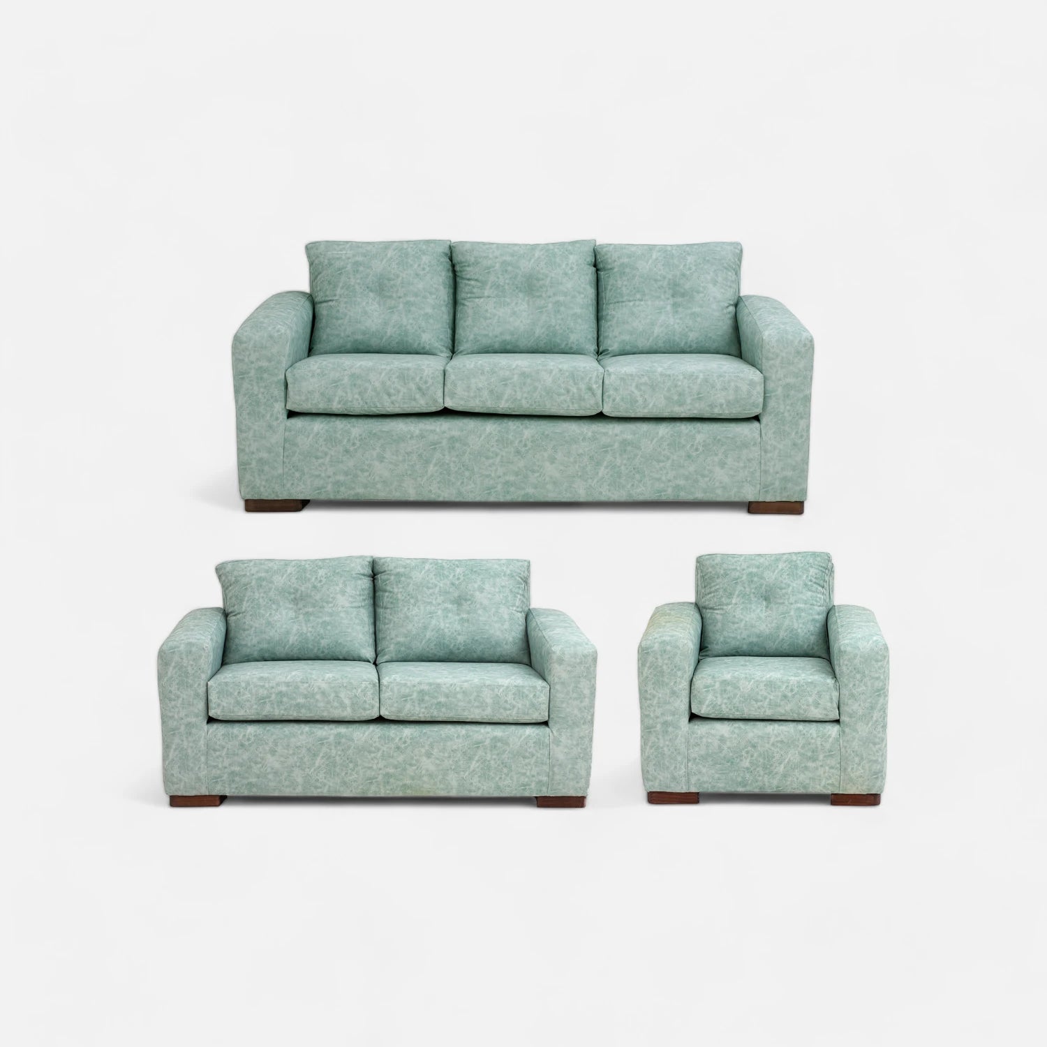 Living Franco 321 - Cuero Sintético Auris Verde Agua