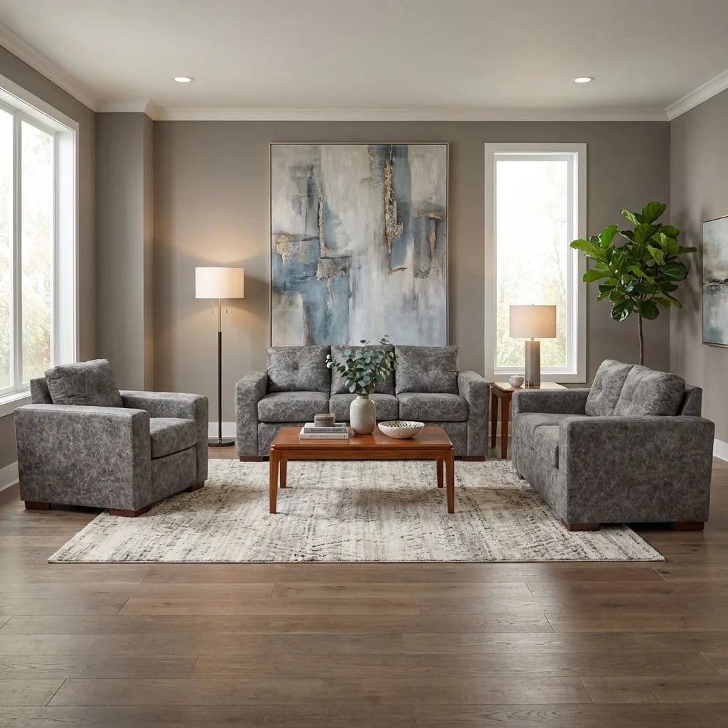Living Franco 321 - Cuero Sintético Auris Gris