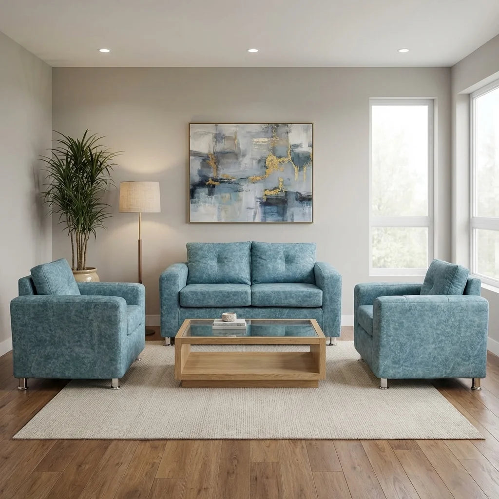 Living George 211 - Cuero Sintético Auris  Azul Claro