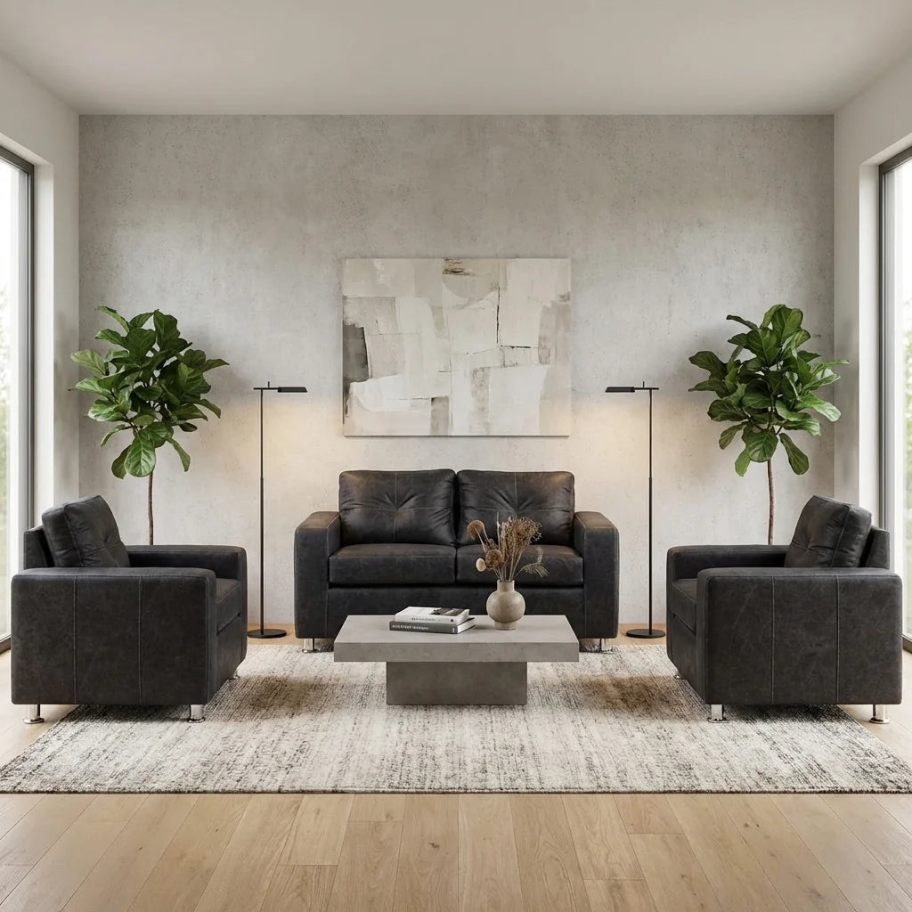 Living George 211 - Cuero Sintético Auris Negro