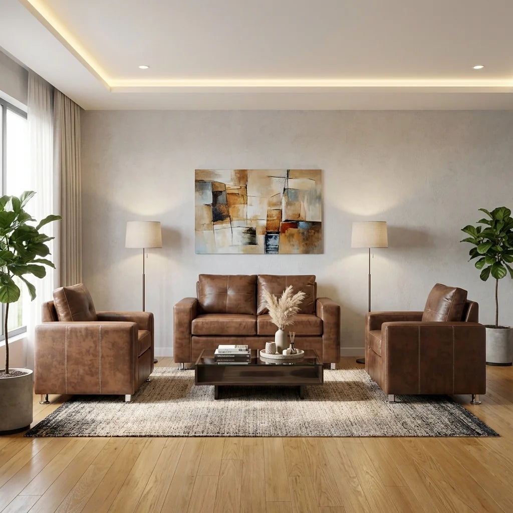Living George 211 - Cuero Sintético Pu Caramelo