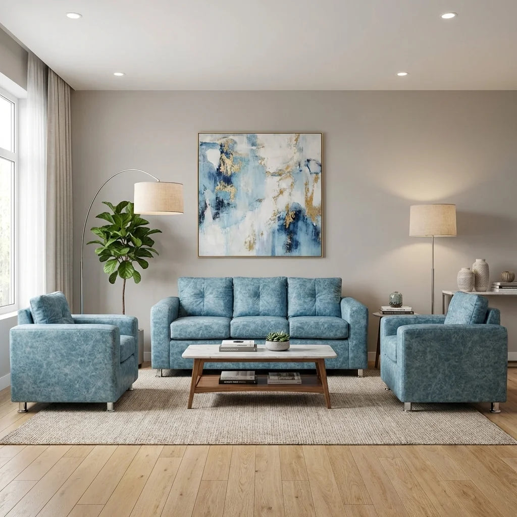 Living George 311 - Cuero Sintético Auris Azul Claro