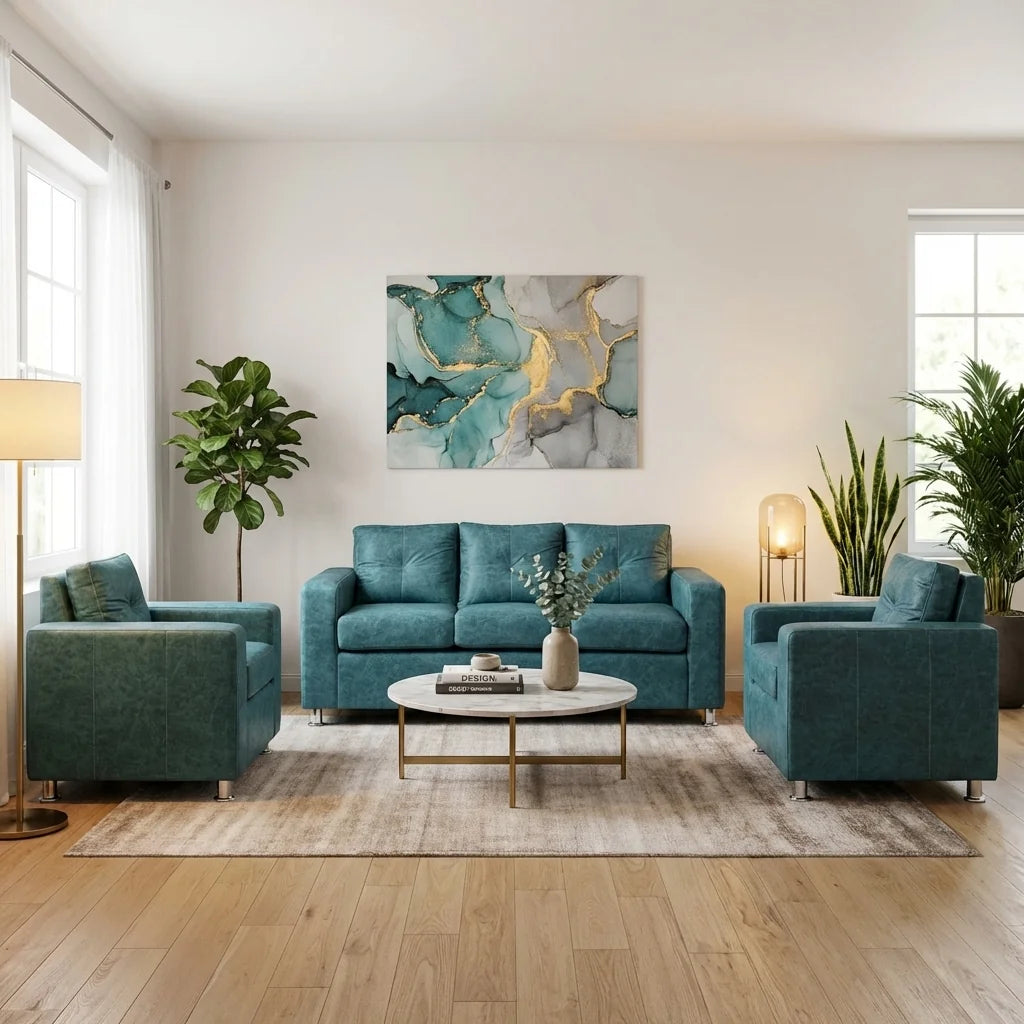 Living George 311 - Cuero Sintético Auris Azul Petróleo