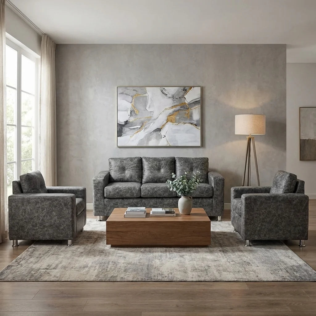 Living George 311 - Cuero Sintético Auris Gris