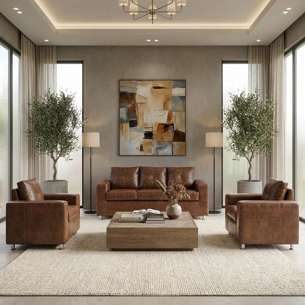 Living George 311 - Cuero Sintético Pu Caramelo