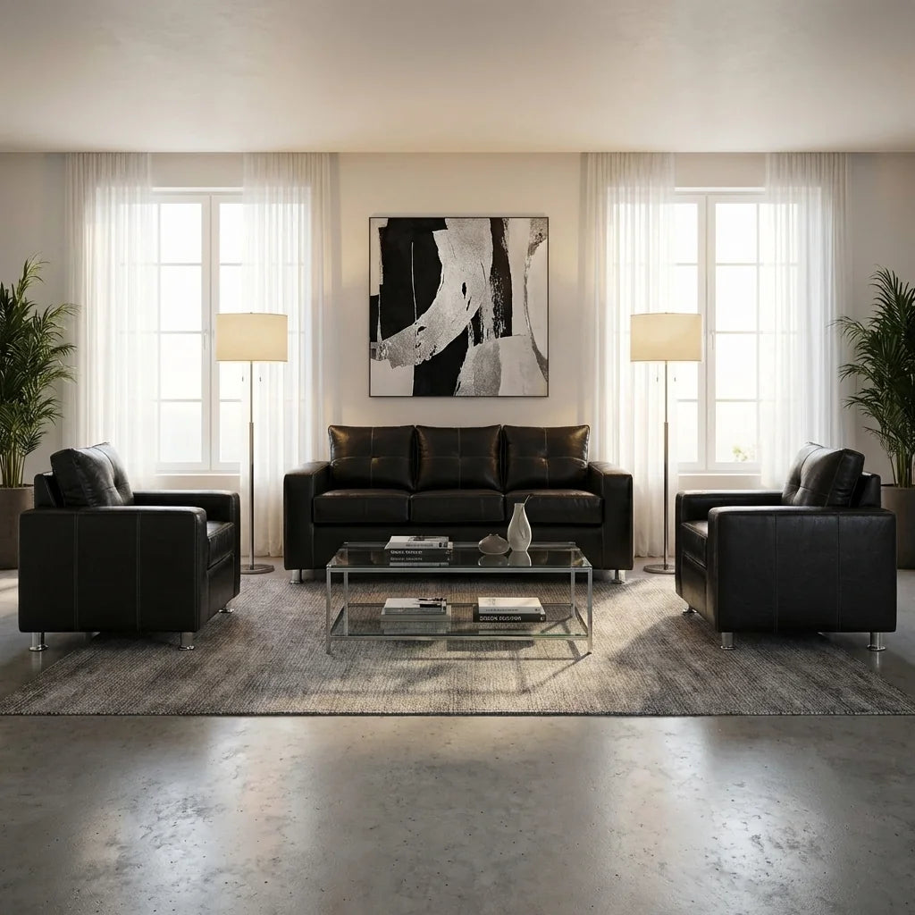 Living George 311 - Cuero Sintético Pu Negro