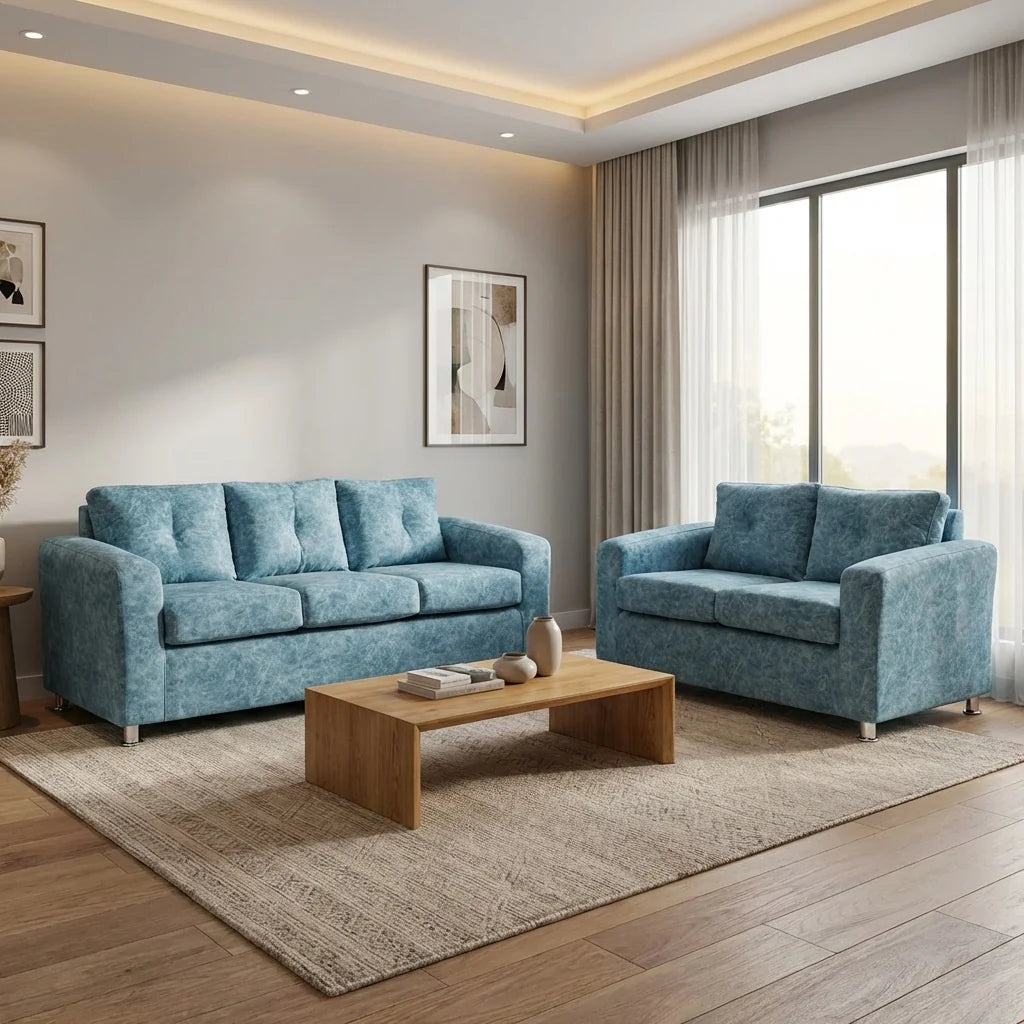 Living George 32 - Cuero Sintético Auris Azul Claro