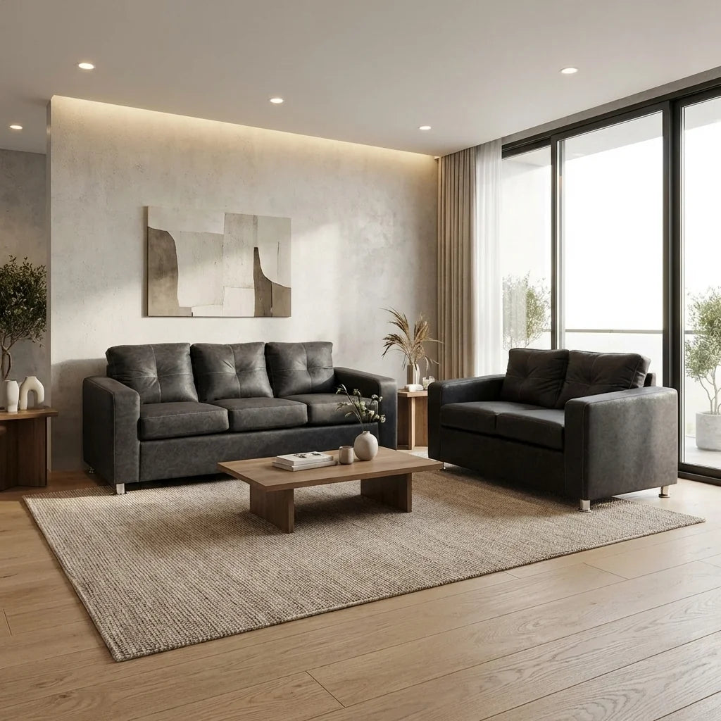 Living George 32 - Cuero Sintético Auris Negro