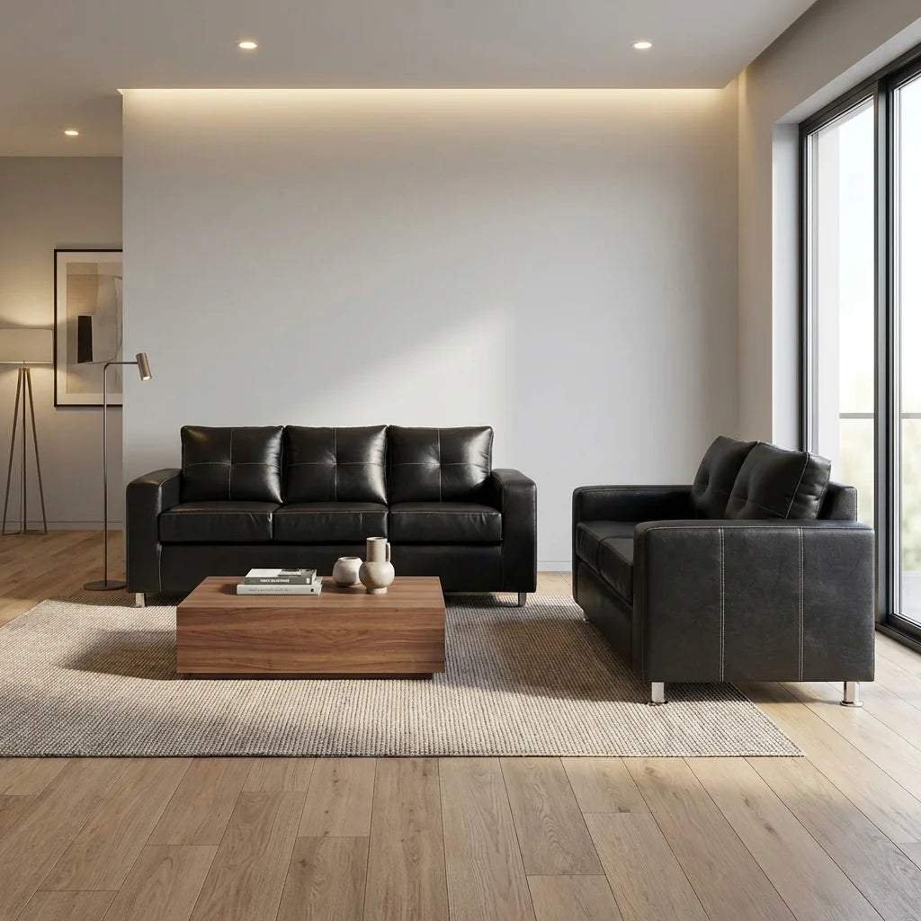 Living George 32 - Cuero Sintético Pu Negro