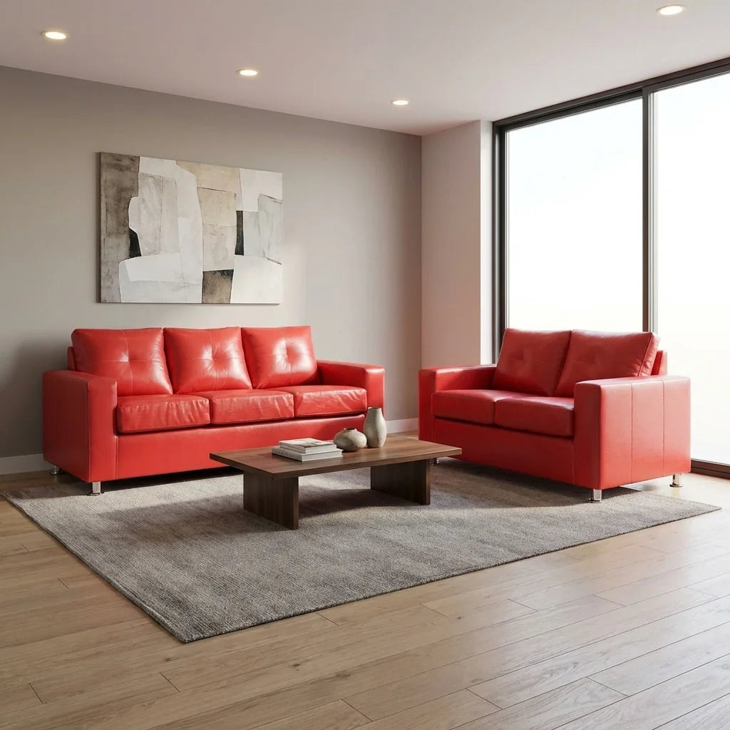 Living George 32 - Cuero Sintético Pu Rojo
