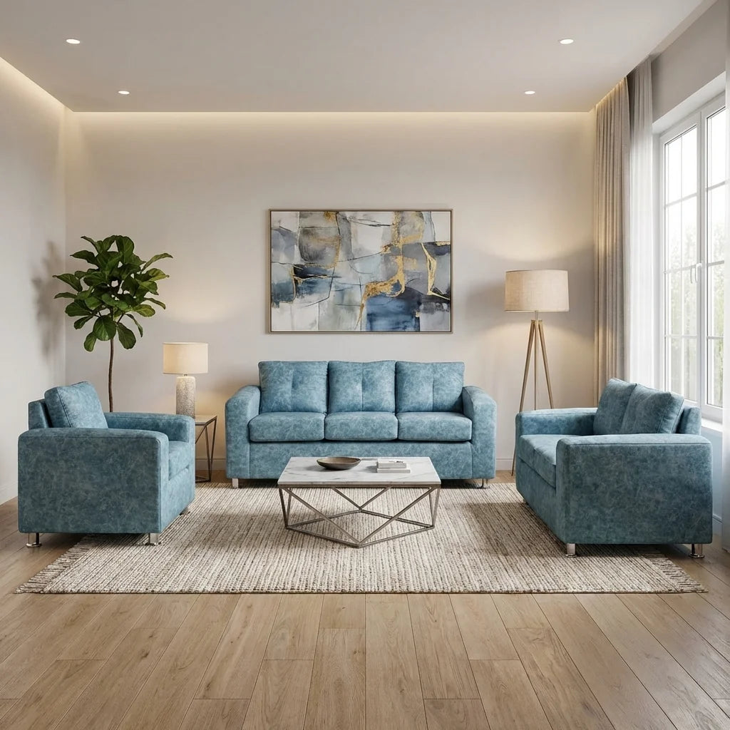 Living George 321 - Cuero Sintético Auris Azul Claro
