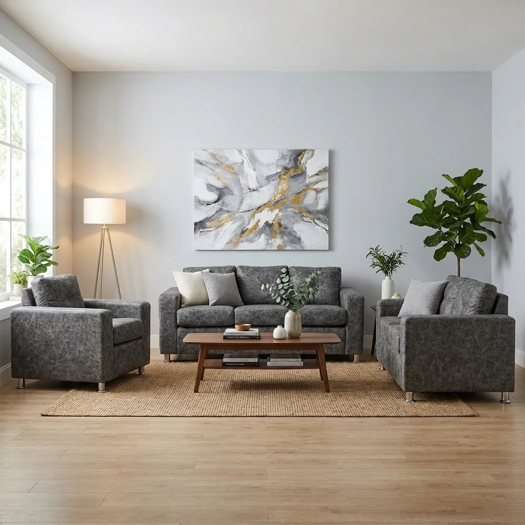 Living George 321 - Cuero Sintético Auris Gris