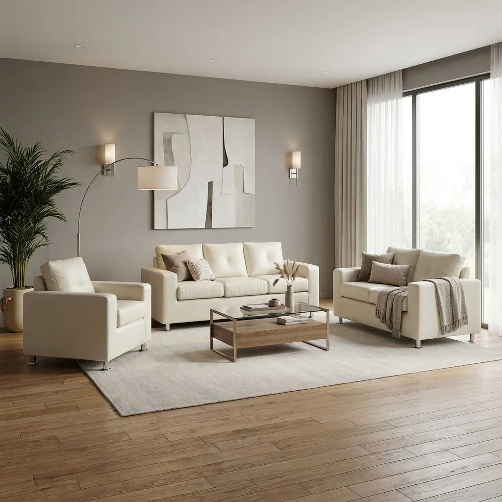 Living George 321 - Cuero Sintético Pu Beige