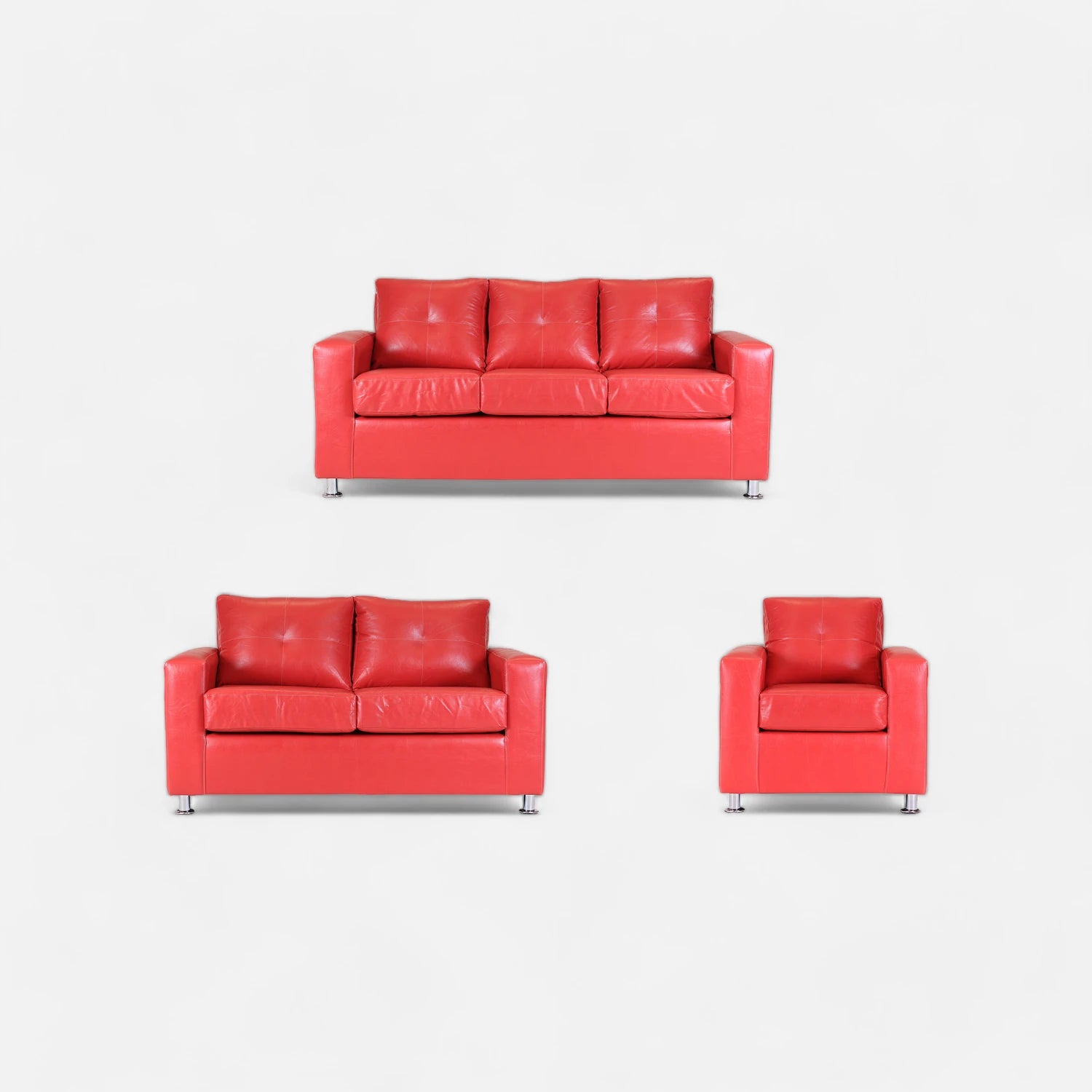 Living George 321 - Cuero Sintético Pu Rojo