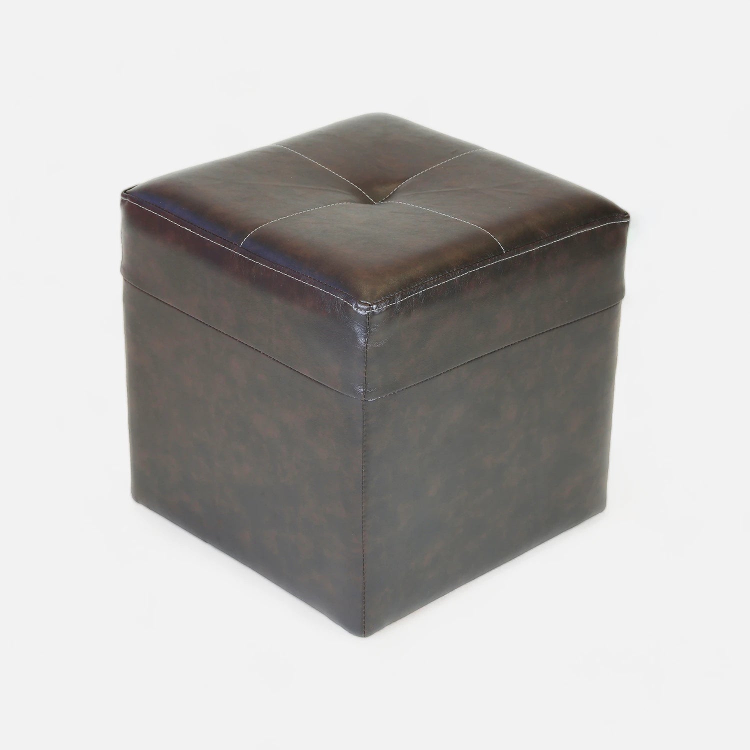 Pouf Cubo - Cuero Sintético PU Café Moro