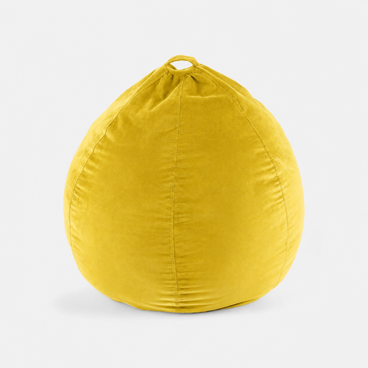 Pouf Pera Felpa en color amarillo | mueblesamerica.cl