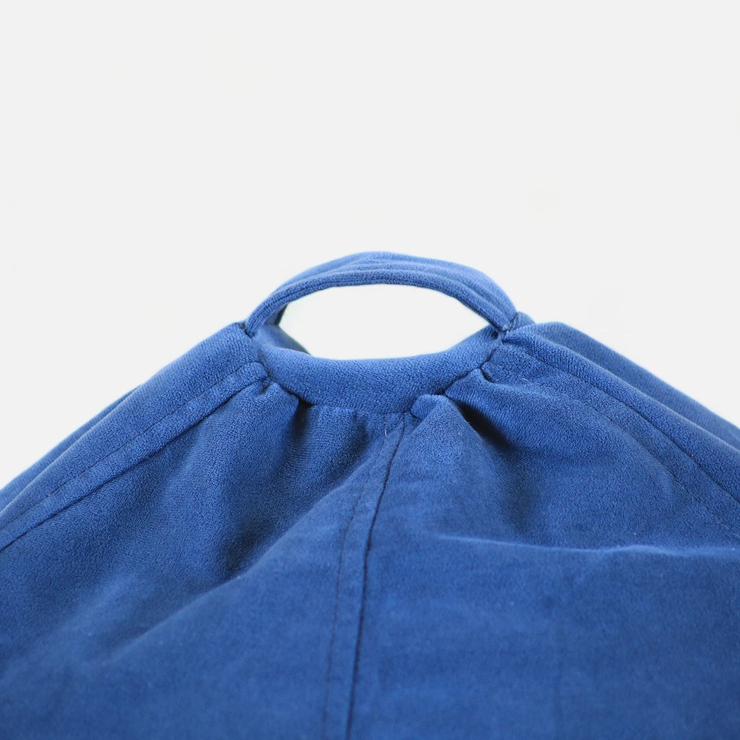 Pouf Pera Felpa Azul Petróleo