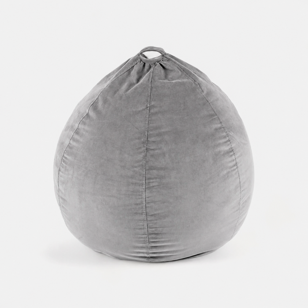 Pouf Pera Felpa en color gris | mueblesamerica.cl