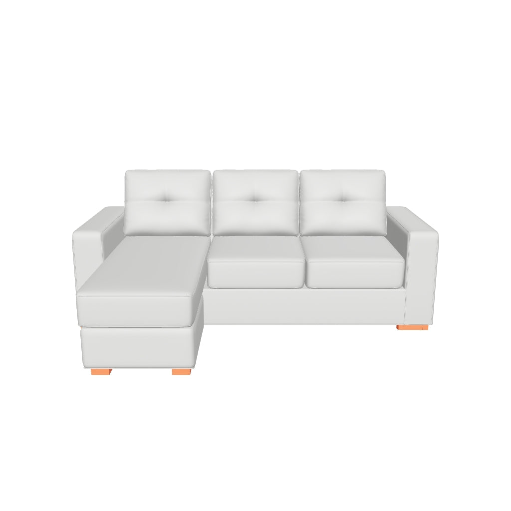 Seccional Magic cuero sintético PU Beige - modelo 3D