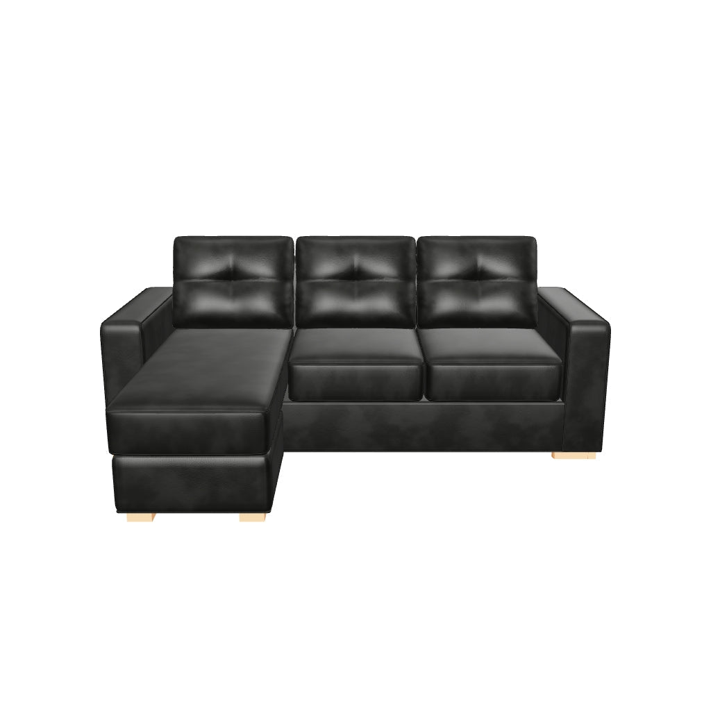 Seccional Magic cuero sintético PU Negro - modelo 3D