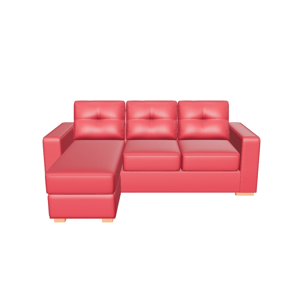 Seccional Magic cuero sintético PU Rojo - modelo 3D