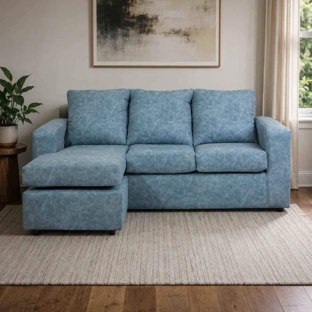 Seccional Emilia - Cuero Sintético Auris Azul Claro