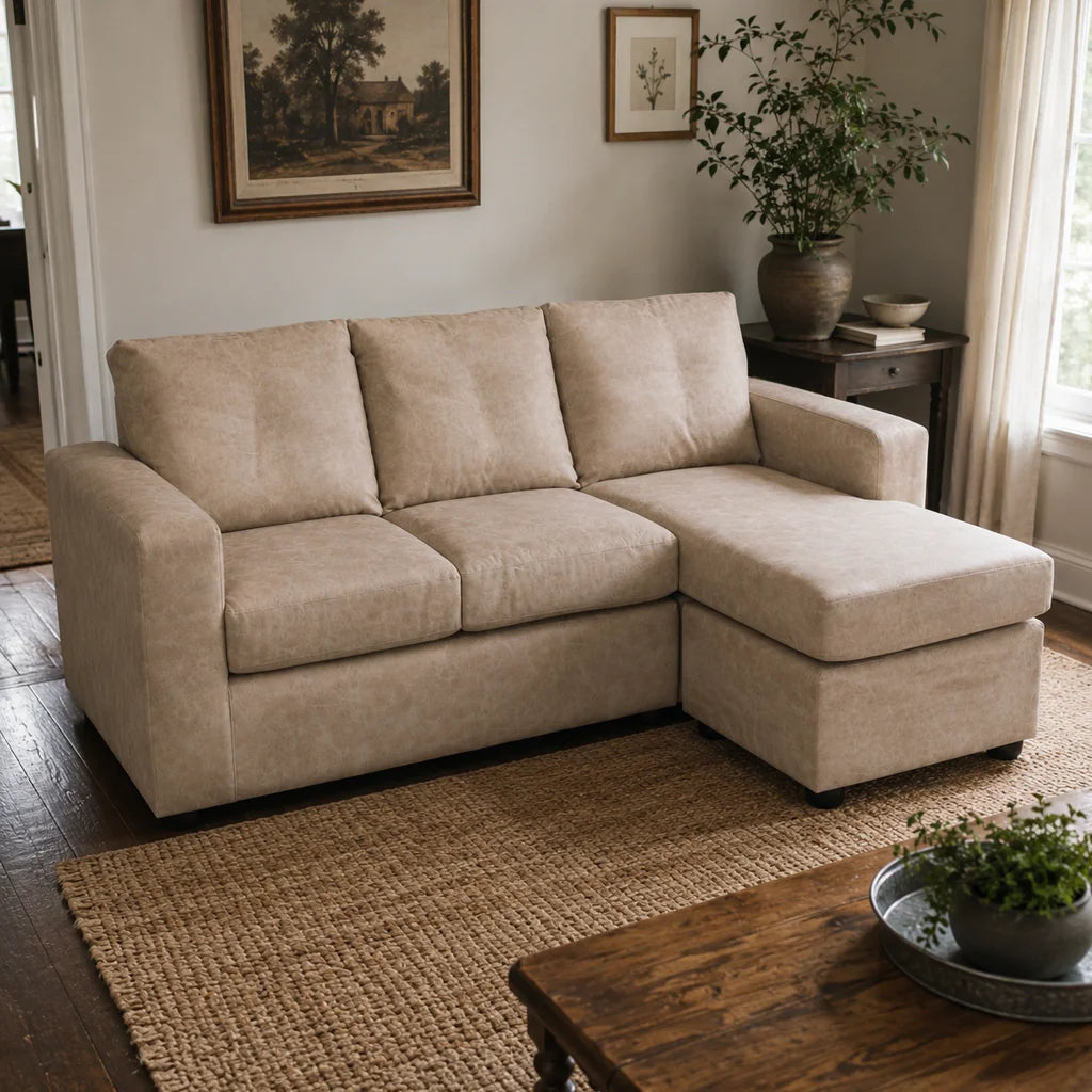 Seccional Emilia - Cuero Sintético Auris Beige