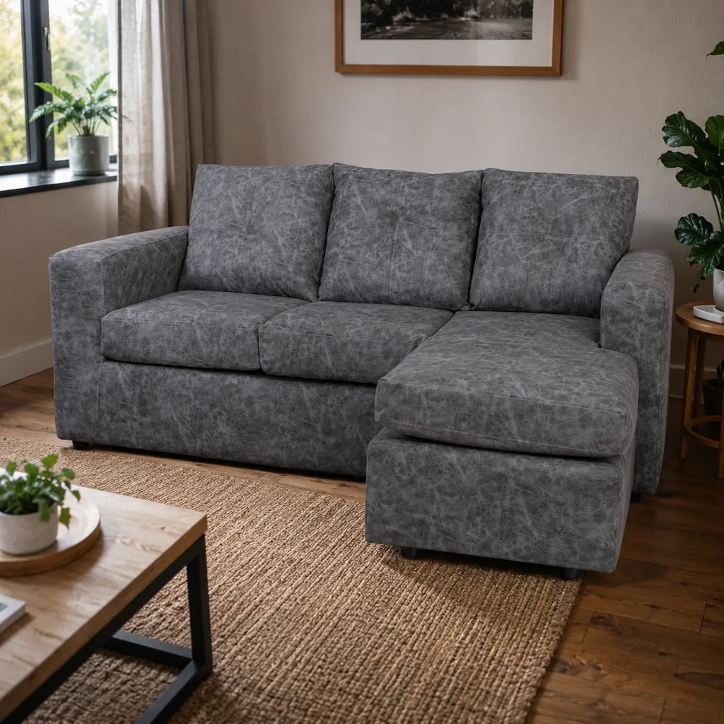 Seccional Emilia - Cuero Sintético Auris Gris