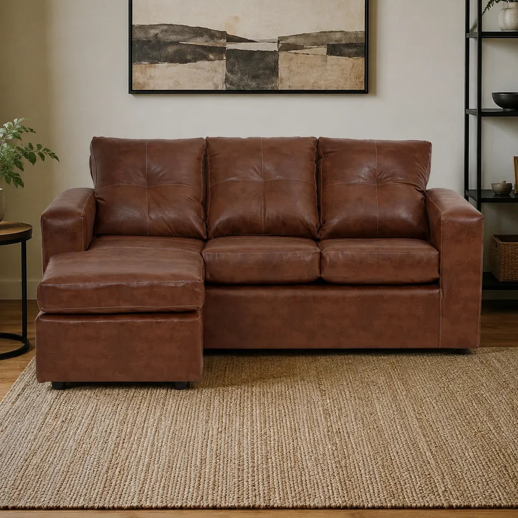 Seccional Emilia - Cuero Sintético Pu Caramelo