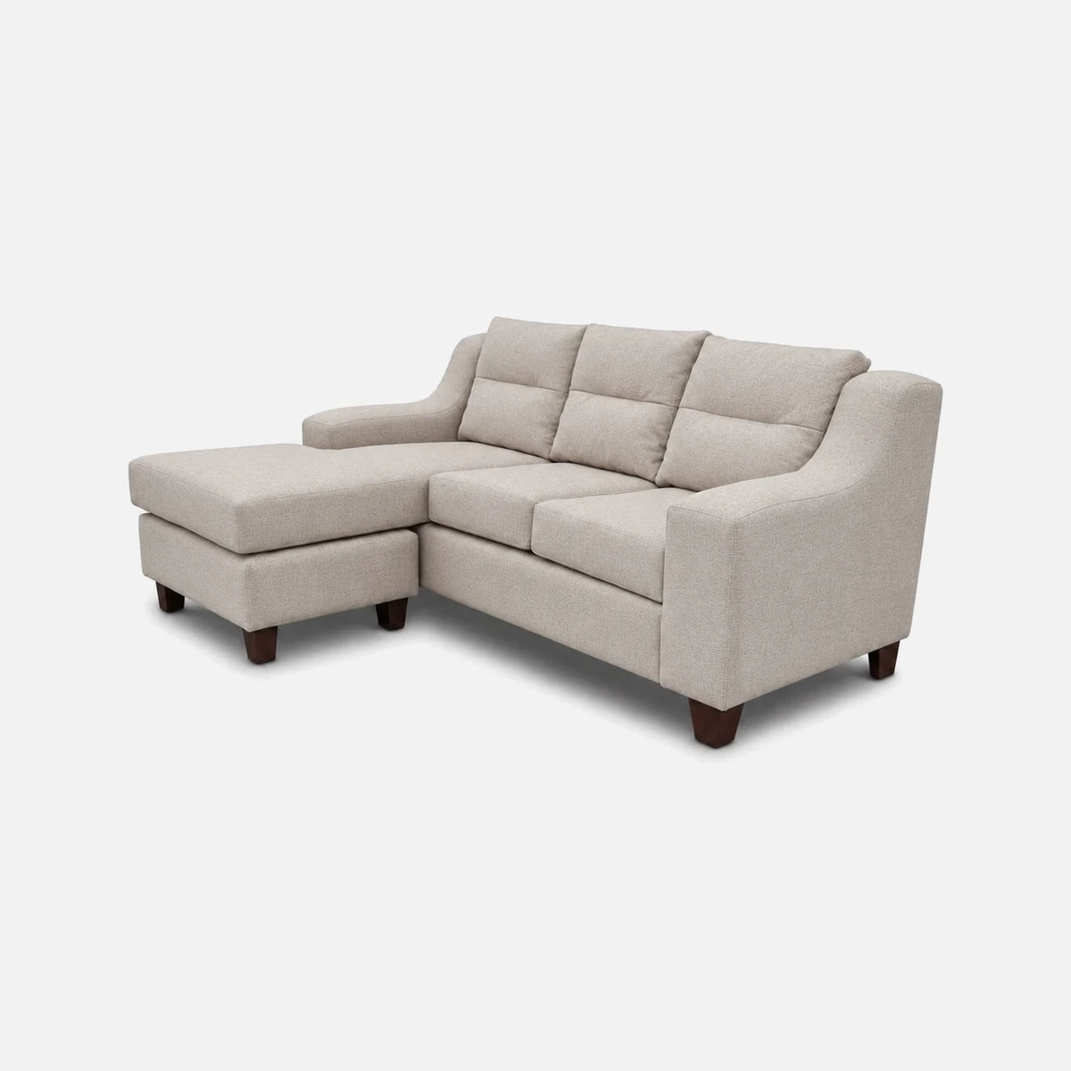 Seccional Martina - Tela Lino Finesse Beige, vista en perspectiva 3/4