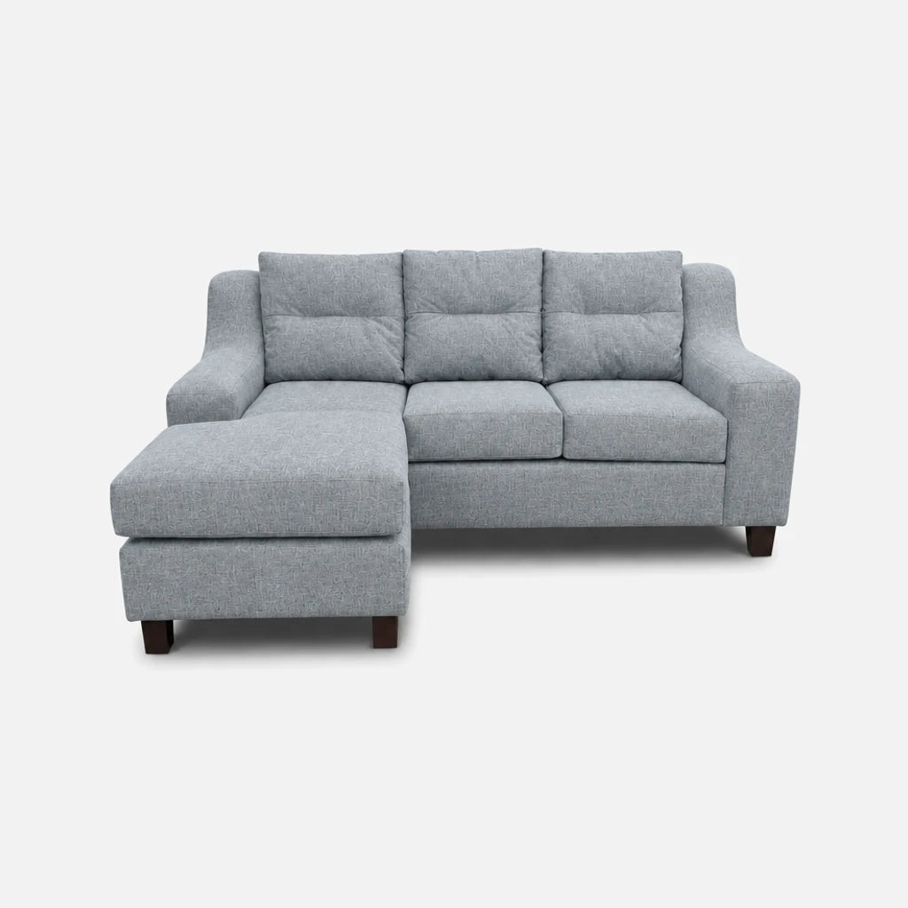 Seccional Martina - Tela Lino Finesse Gris Claro, vista frontal limpia