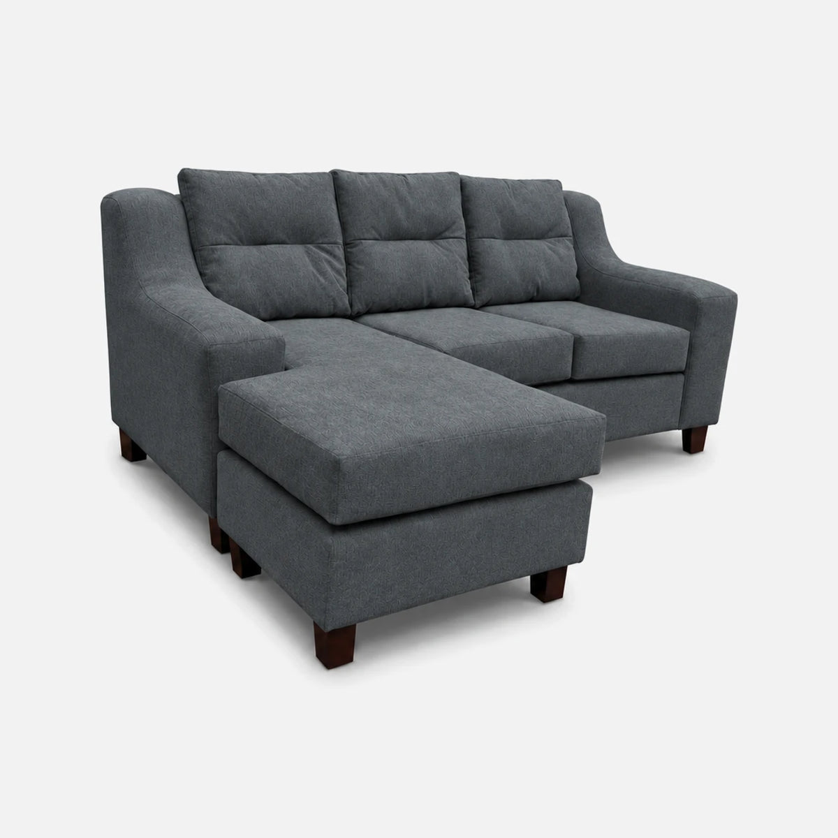 Seccional Martina - Tela Lino Finesse Gris Medio, perspectiva con chaise longue