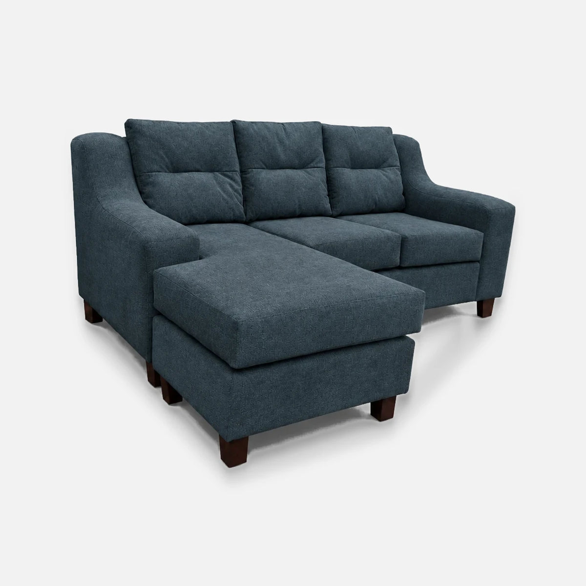 Seccional Martina - Tela Lino Finesse Gris Piedra, perspectiva con chaise longue