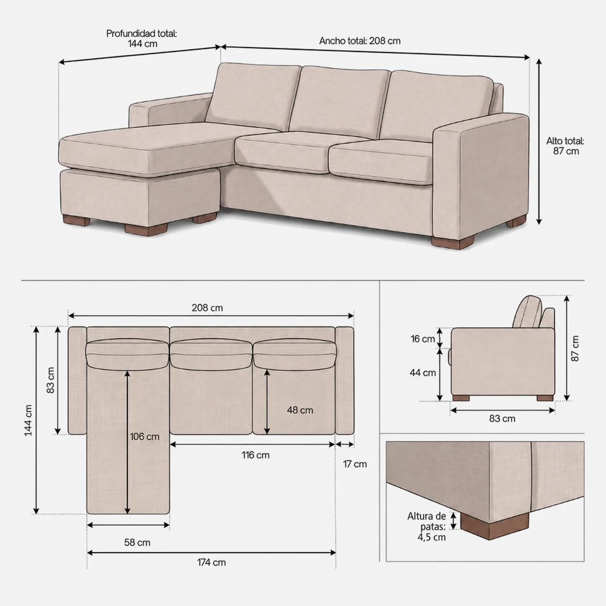 Comodidad del seccional Magic en casa | mueblesamerica.cl