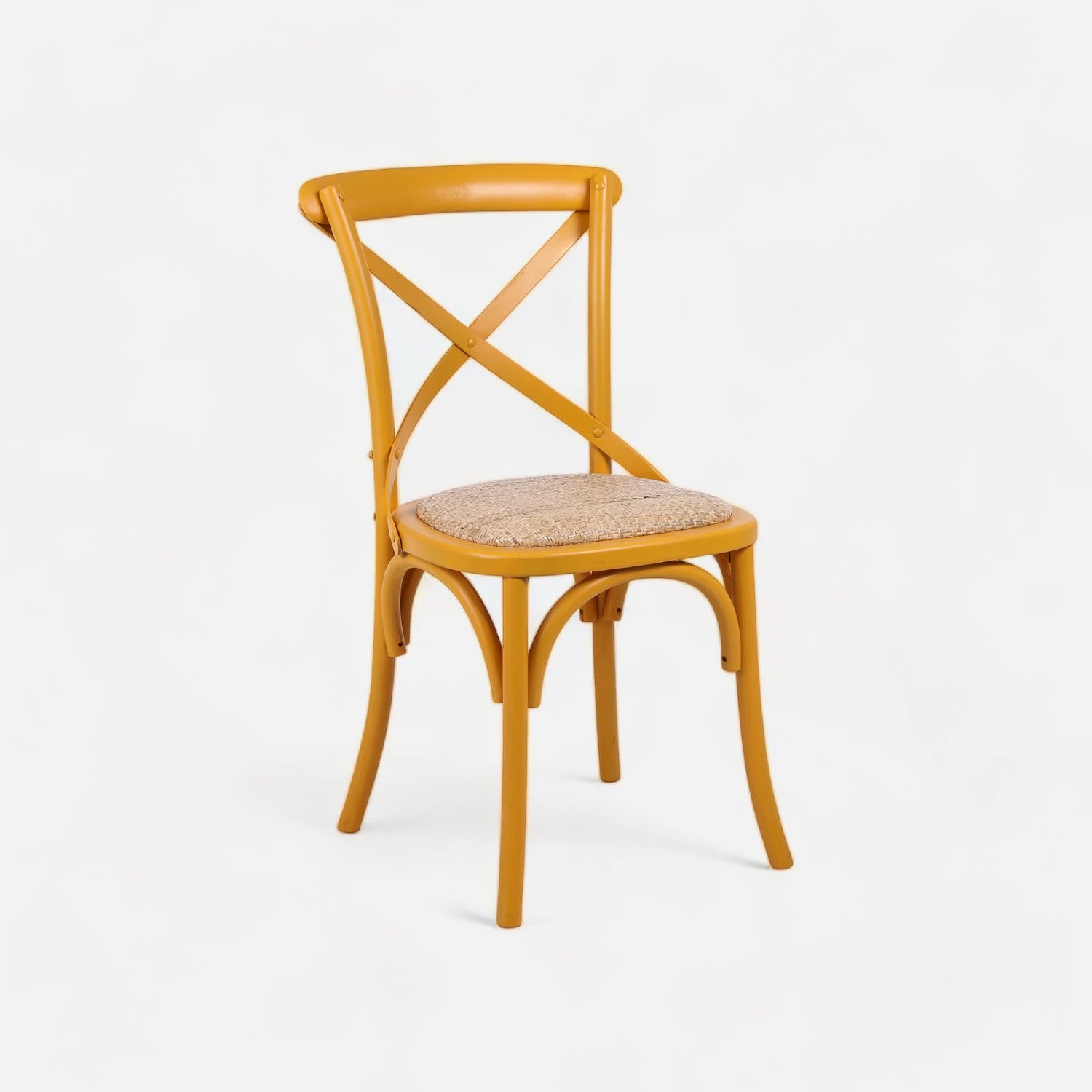 Silla Ratán Recta Amarillo