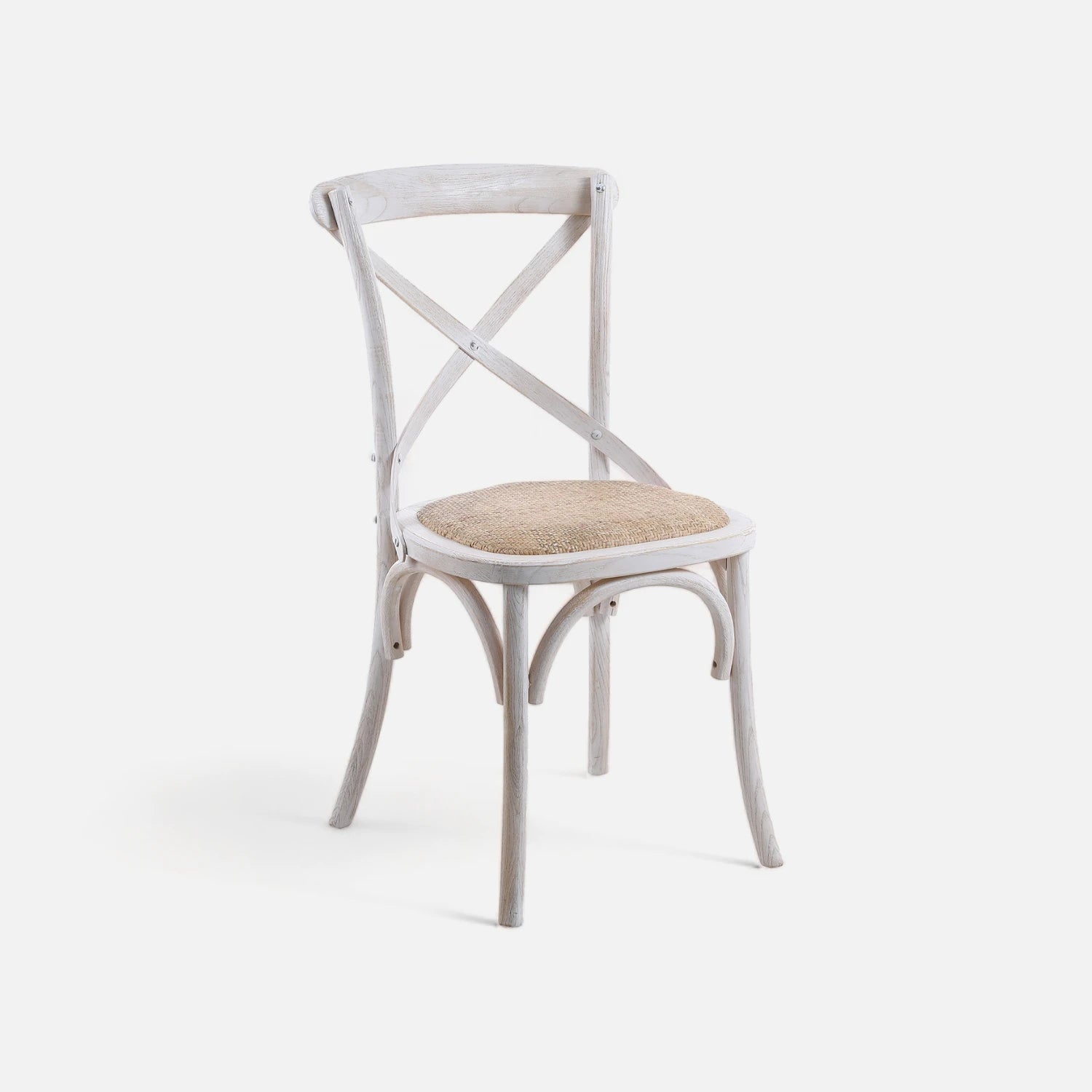 Silla Ratán Recta Blanco