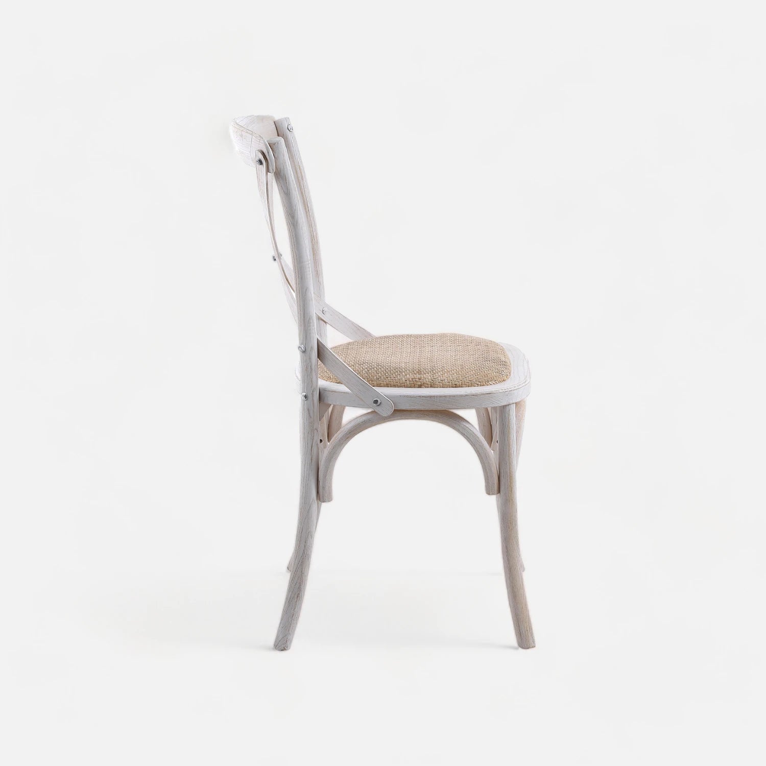 Silla Ratán Recta Blanco