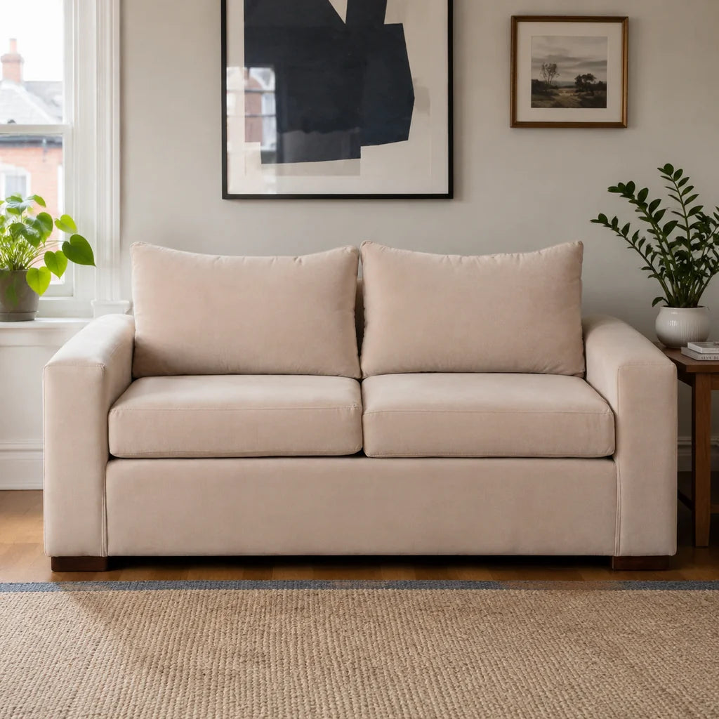 Sofá 3 Cuerpos Felpa Beige – Modelo Neo