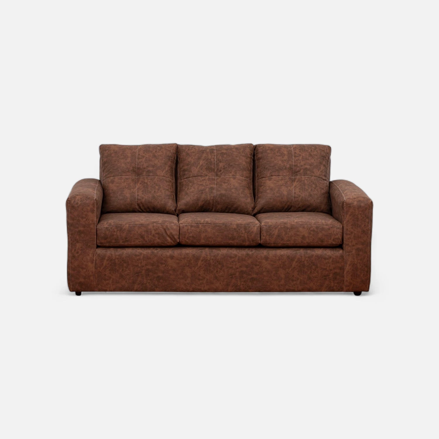Living Emilia 3 Cuerpos Y 2 Poufs - Cuero Sintético Auris Café