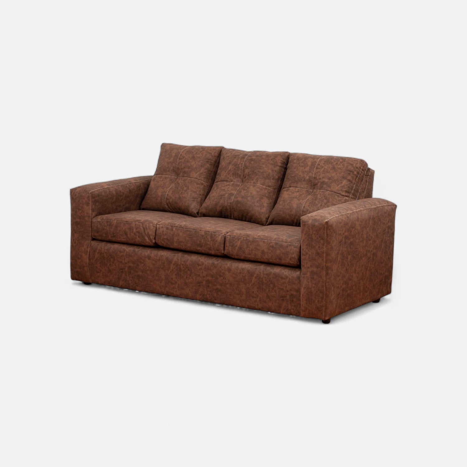 Living Emilia 3 Cuerpos Y 2 Poufs - Cuero Sintético Auris Café