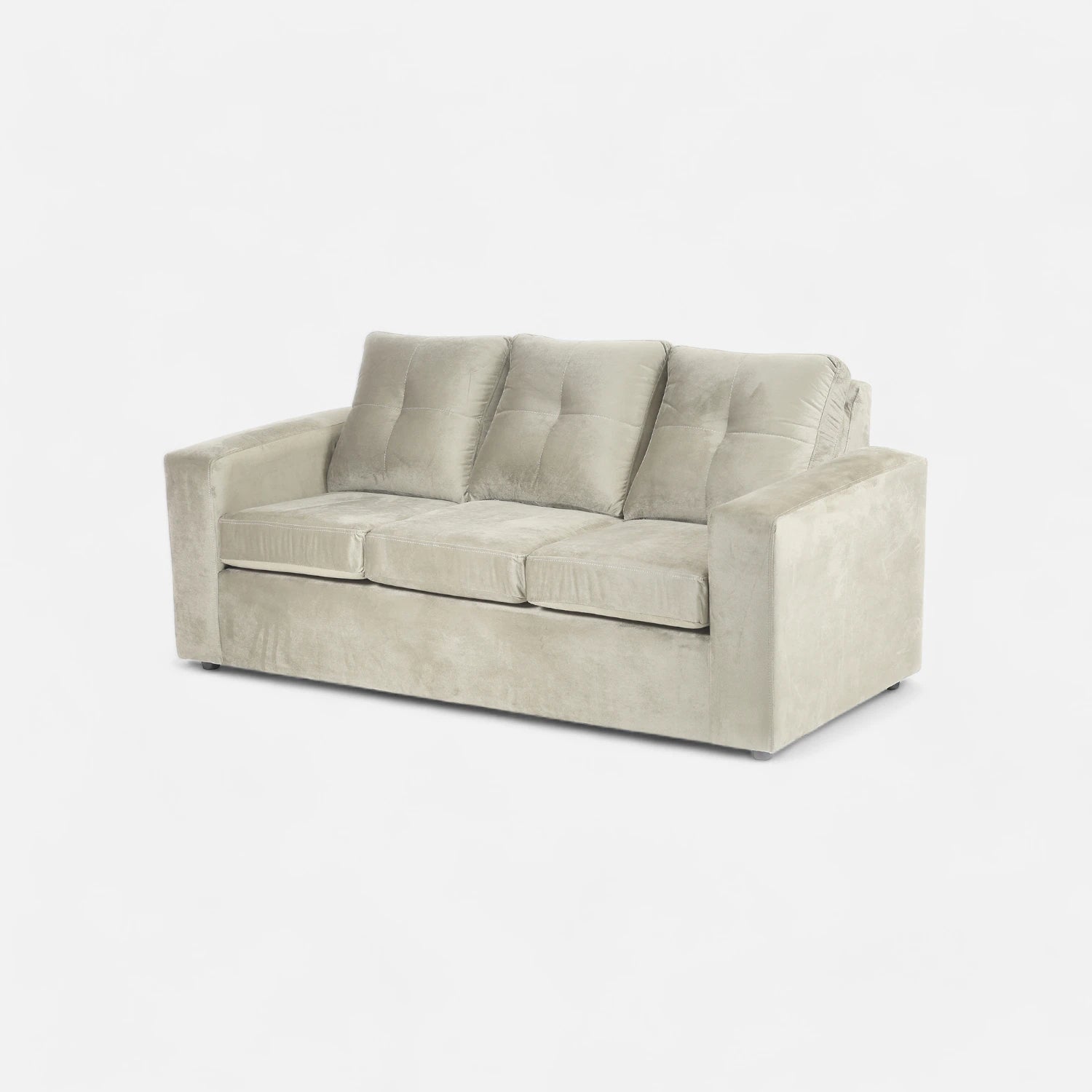 Living Emilia 3 Cuerpos Y 2 Poufs - Tela Felpa Beige