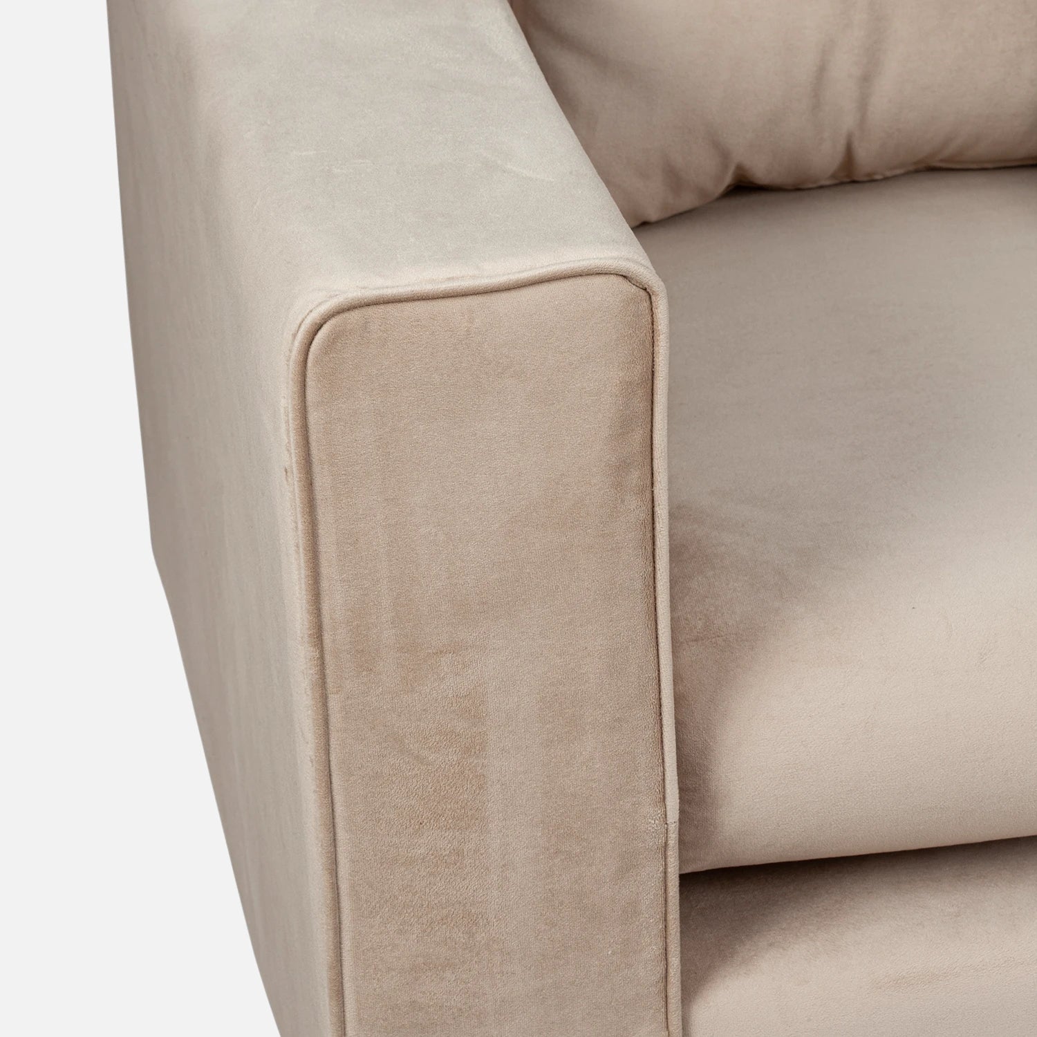 Sofá Isabella 3 Cuerpos - Tela Felpa Beige