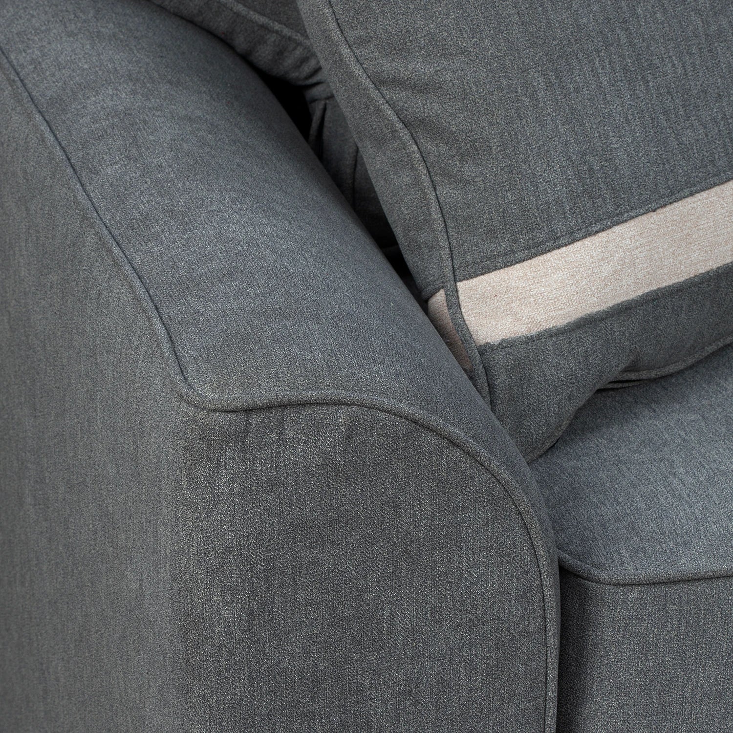 Sofá Monik 3 Cuerpos - Tela Lino Finesse Gris Medio