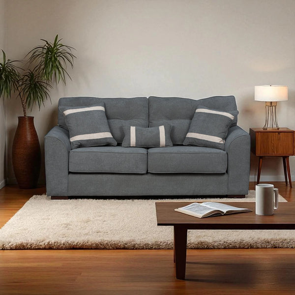 Sofá Monik 3 Cuerpos - Tela Lino Finesse Gris Medio