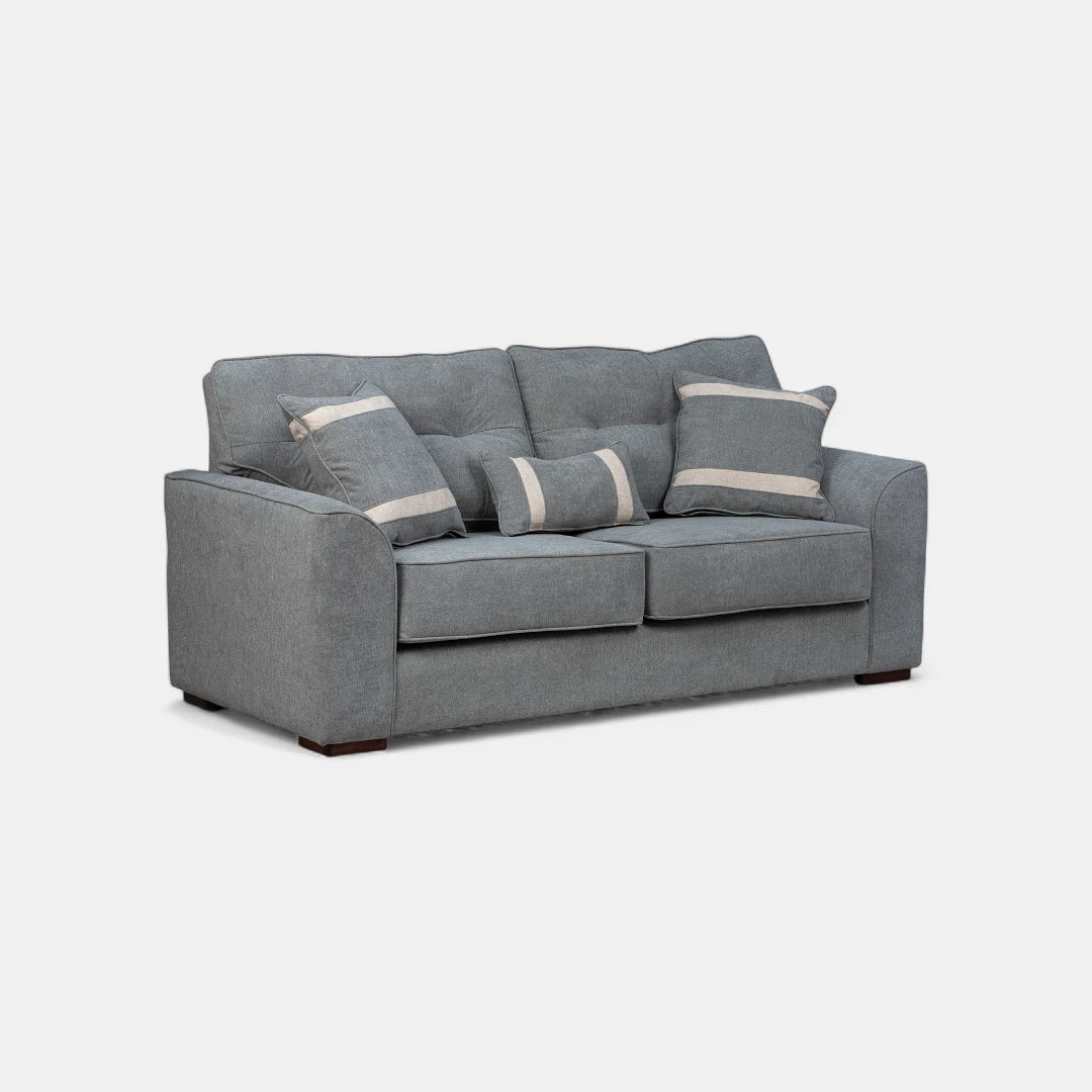 Sofá Monik 3 Cuerpos - Tela Lino Finesse Gris Neutro