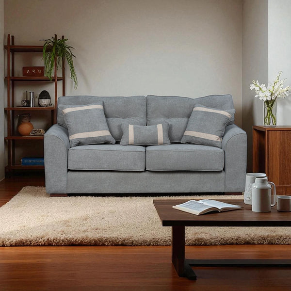 Sofá Monik 3 Cuerpos - Tela Lino Finesse Gris Neutro