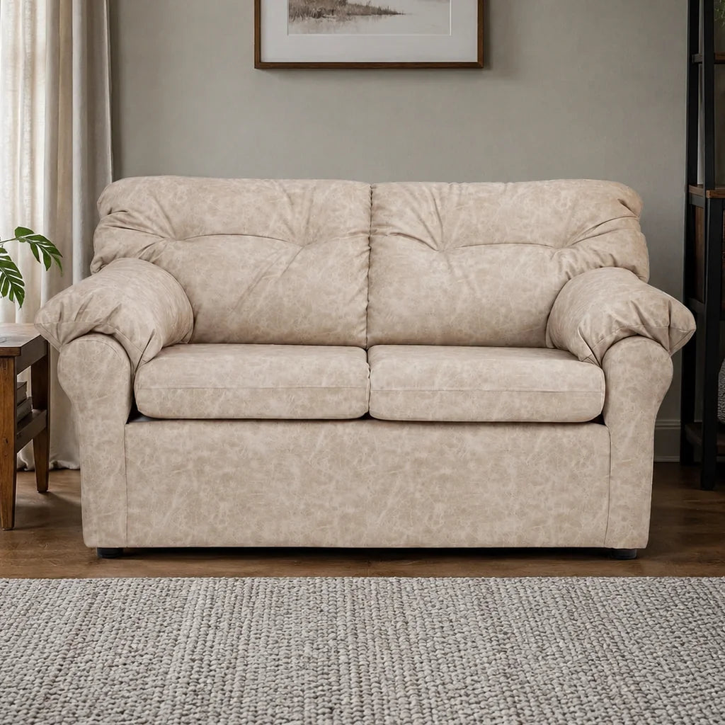 Sofá América 2 Cuerpos - Cuero Sintético Auris Beige