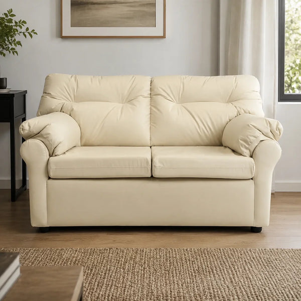 Sofá América 2 Cuerpos - Cuero Sintético Pu Beige